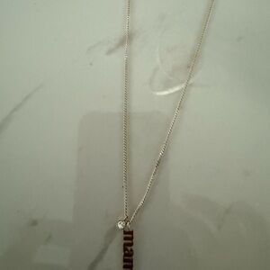 Fossil Gold Necklace with Brown Pendant